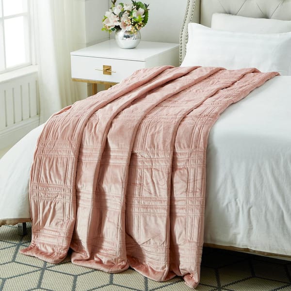 Cozy Tyme Ekon Blush Weighted Blanket 20 Lbs 48 In X 72 In B17120 12bht Hd The Home Depot