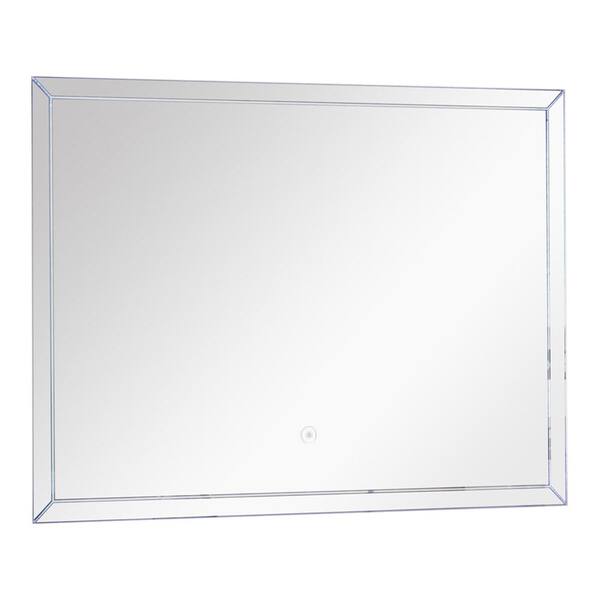 Transolid Finn 29.53 in. W x 21.65 in. H Frameless Rectangular LED Light Bathroom Vanity Mirror in Silver