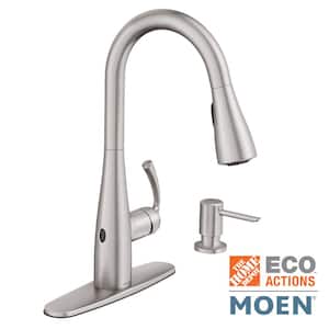 Essie Touchless 1-Handle Pull-Down Sprayer Kitchen Faucet with MotionSense Wave and Power Clean in Spot Resist Stainless