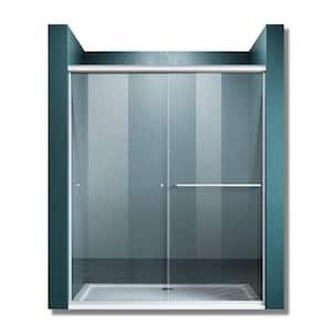 60 in. W x 70 in. H Sliding Framed Shower Door in Chrome Finish with Clear Glass