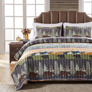 DONNA SHARP Forest Weave 3-Piece Multi-Color Polyester Queen Comforter Set  Y20070 - The Home Depot