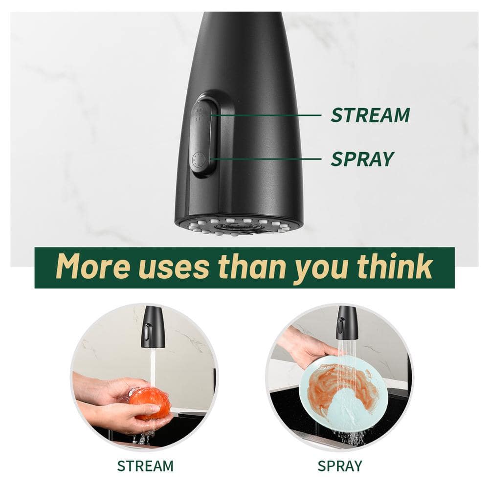 Matte Black Touchless High-Arc Kitchen Faucet with Pull-Out Spray