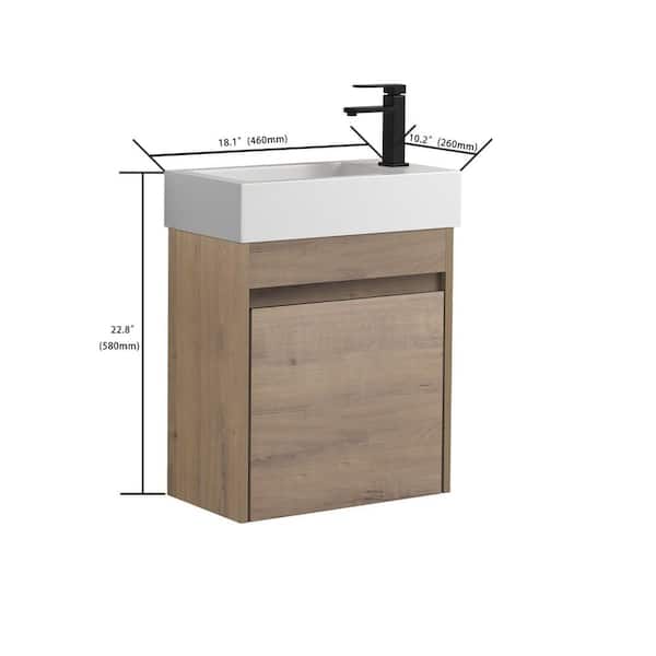18.11 in. W x 10.23 in. D x 22.83 in. H Bath Vanity Cabinet Without Top with Single Sink in Imitative Oak