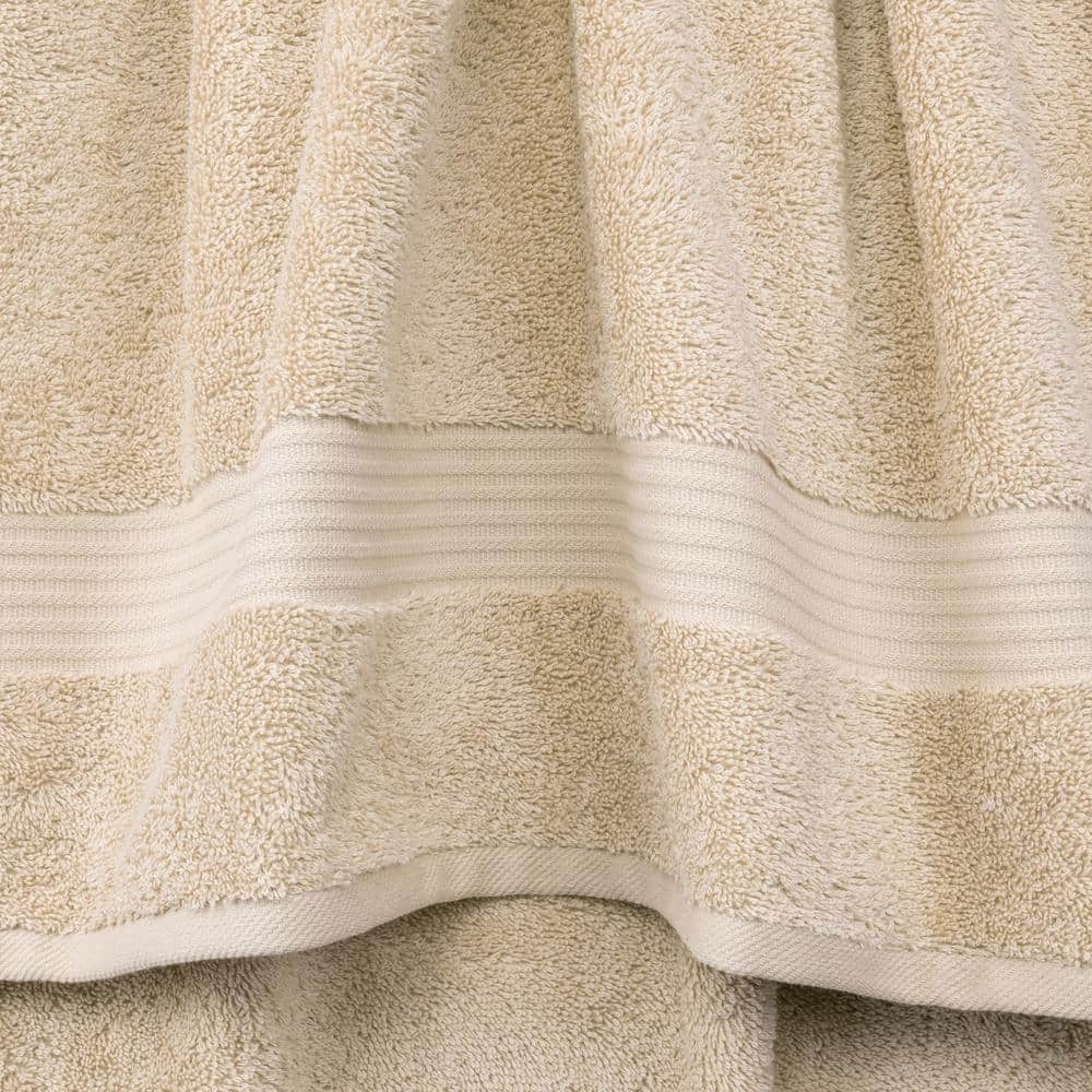 Beige Turkish Cotton 6-Piece Luxury Bath Towel Set