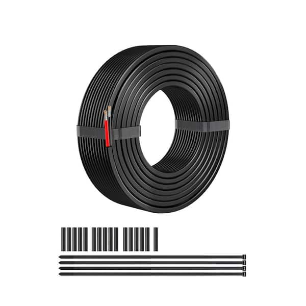 30 ft. 16 Gauge / 2 Black Stranded Non-Grounded Wire Pre-Cut for Automotive, Marine, and Low Voltage Applications