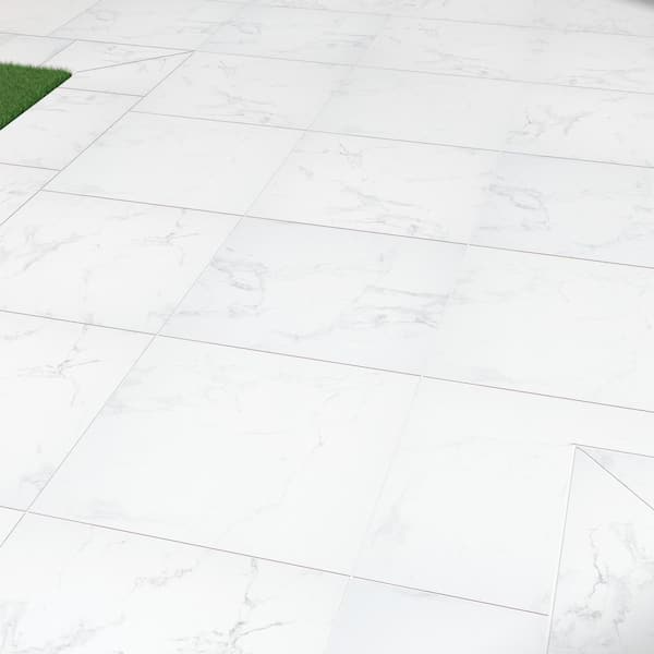 MSI Praia Carrara 2 cm. x 24 in. x 24 in. Matte Porcelain Stone Look Paver Tile (8 sq. ft./Case)