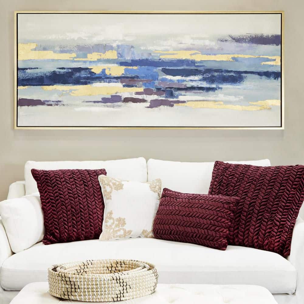 Original painting abstract landscape extra large wall 2024 art painting impasto wall canvas art black white Modern Painting 48 x 20