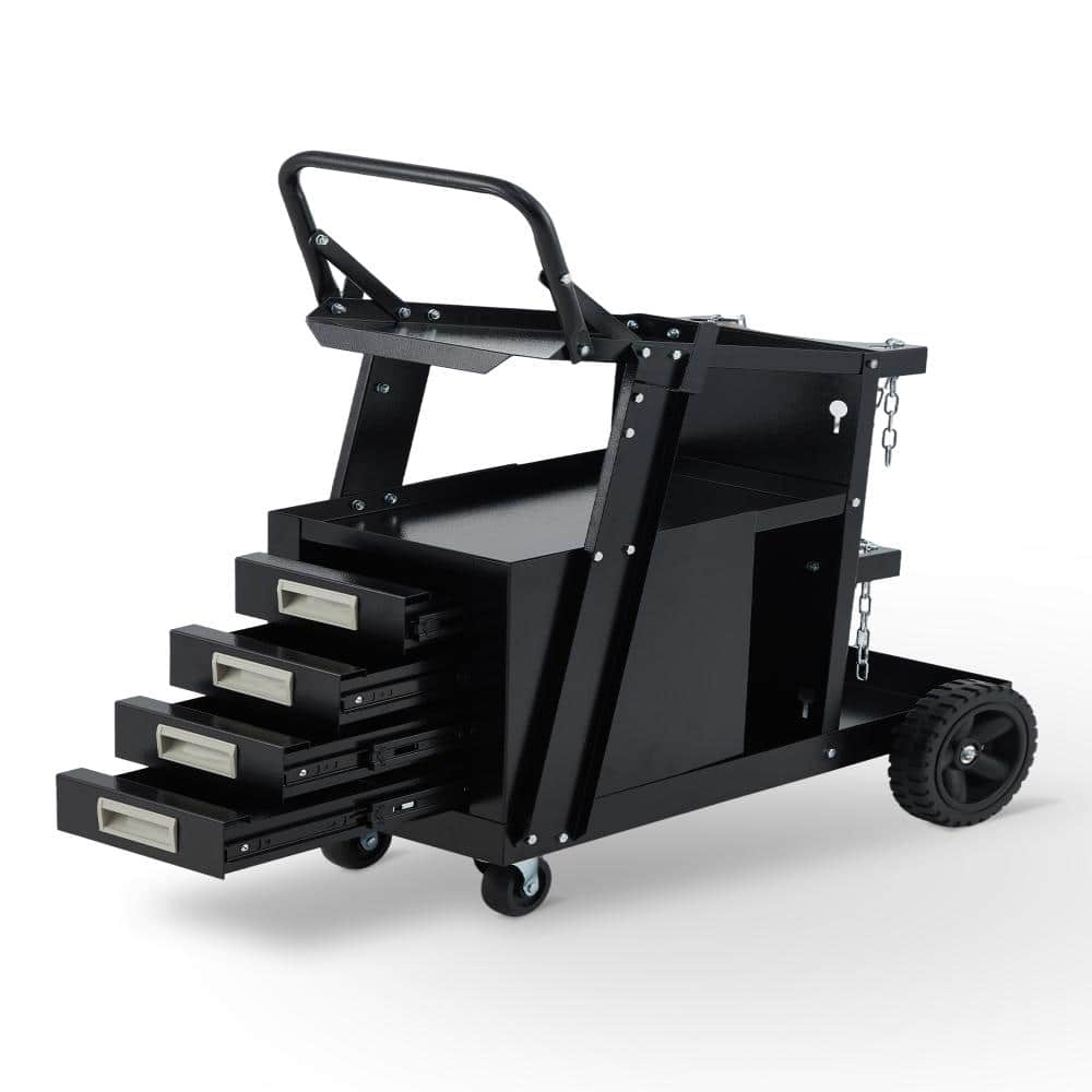 3-Tier Steel Welding Cart with 4-Drawer Soldering Station, Gas Cylinder Storage, Anti-Tip, 360° Swivel Casters price history on PriceWatchPro