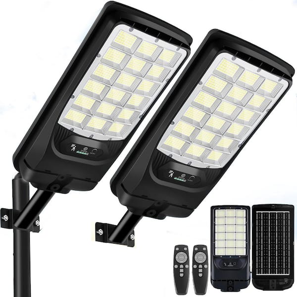 6500K 21000LM LED Solar Flood Light Motion Sensor Dusk to Dawn Outdoor Work Light Solar Powered 2-Pack
