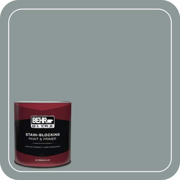 BEHR ULTRA 1 qt. #ECC-61-3 Evening Fog Flat Exterior Paint & Primer