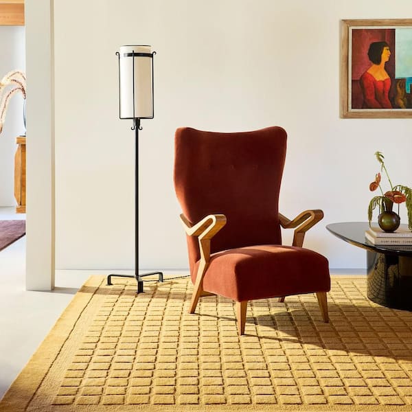Fritz Checkered Wool Area Golden Yellow 3 ft. x 5 ft. Indoor Area Rug