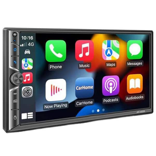 7 in. Double Din Car Stereo with Wireless Apple CarPlay Android Auto Bluetooth Touchscreen Audio Output Backup Camera