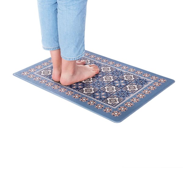 Contemporary Modern Boxes Anti Fatigue Standing Mat - Blue - 18 x 47