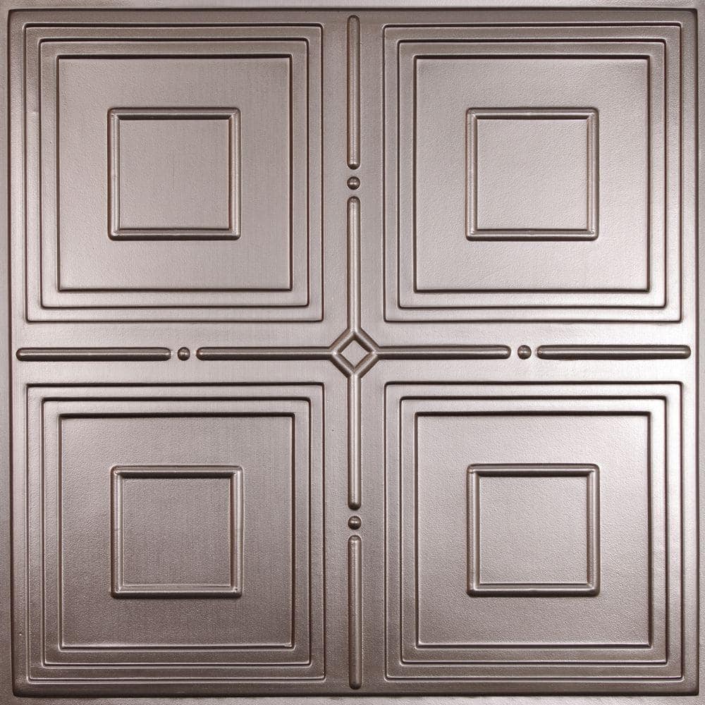 Ceilume Jackson Faux Tin 2 Ft X 2 Ft Lay In Or Glue Up Ceiling Panel Case Of 6 V3 Jck 22pbr 6 The Home Depot