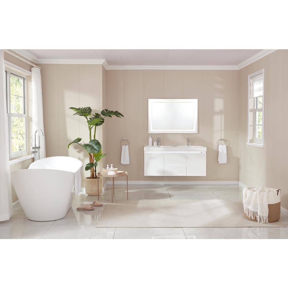 Ophelia 71'' White Acrylic Freestanding Soaking Bathtub