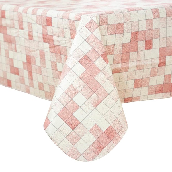 Spring Outdoor Tablecloth 60'' X 84'' Thickened Vinyl Tablecloths with Flannel Backing Wipeable Plastic Table Cover