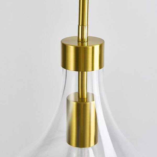 ZHLWIN Home Light 60-Watt 1 Light Gold-Clear Pendant Light With