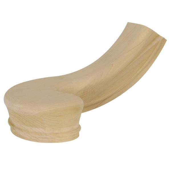 EVERMARK Stair Parts 7245 Unfinished Poplar Right-Hand Turnout Handrail Fitting