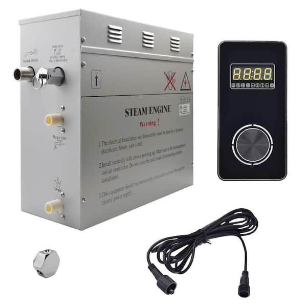 Steam Planet Superior Encore 6kW Steam Bath Generator, Self-Draining with Vertical Digital Keypad in Black