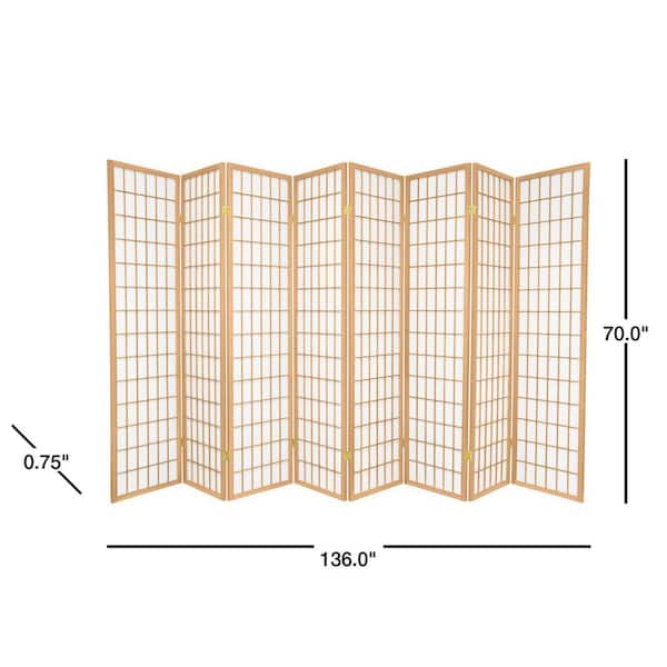 6 ft. Natural 8-Panel Room Divider