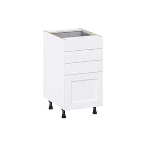 Mancos Bright White Shaker Assembled Base Kitchen Cabinet with 4 Drawers (18 in. W x 34.5 in. H x 24 in. D)