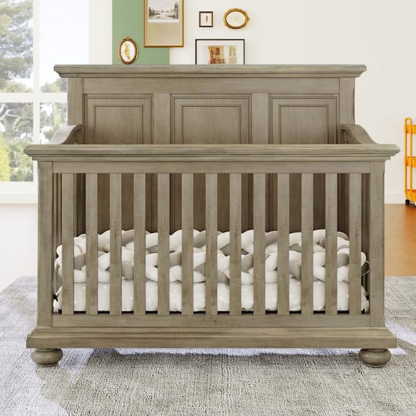 Polibi Stone Gray Traditional Style 4 in 1 Full Size Convertible Crib Converts to Toddler Bed Daybed and Full Size Bed MB SGTFSCT G The Home Depot