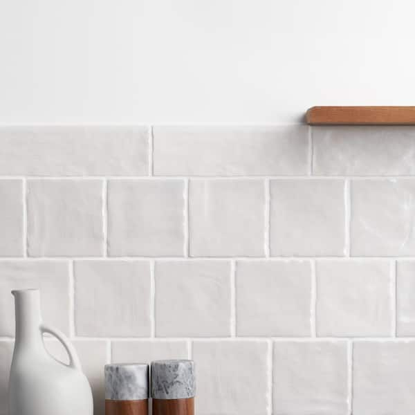 Amagansett Gin White 2.55 in. x 7.87 in. Mixed Finish Ceramic Wall Bullnose Tile