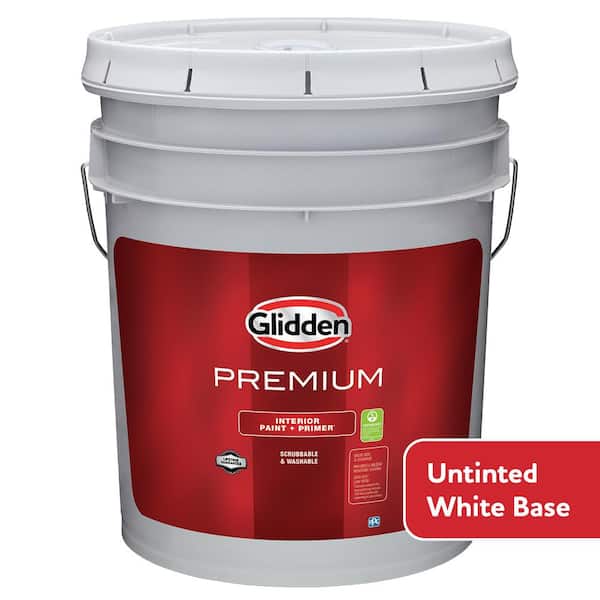 Glidden Premium 5 gal. Pure White Base 1 Satin Interior Paint GLN6211N