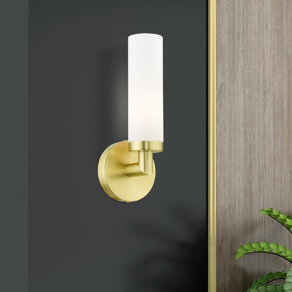 Aero Satin Brass Direct Wired 11" Modern Wall Sconce
