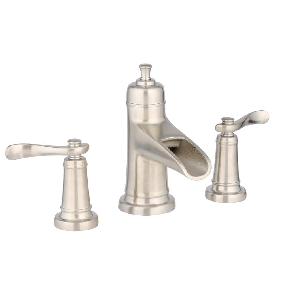 Ashfield Brushed Nickel 2-Handle Widespread Waterfall Bathroom Faucet