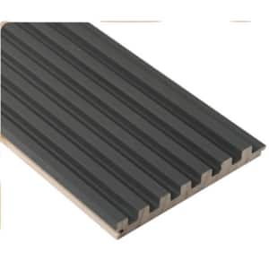 106 in. x 6 in x 0.5 in. Solid Wood Wall 7 Grid Cladding Siding Board in Beige Gray Color (Set of 4-Piece)