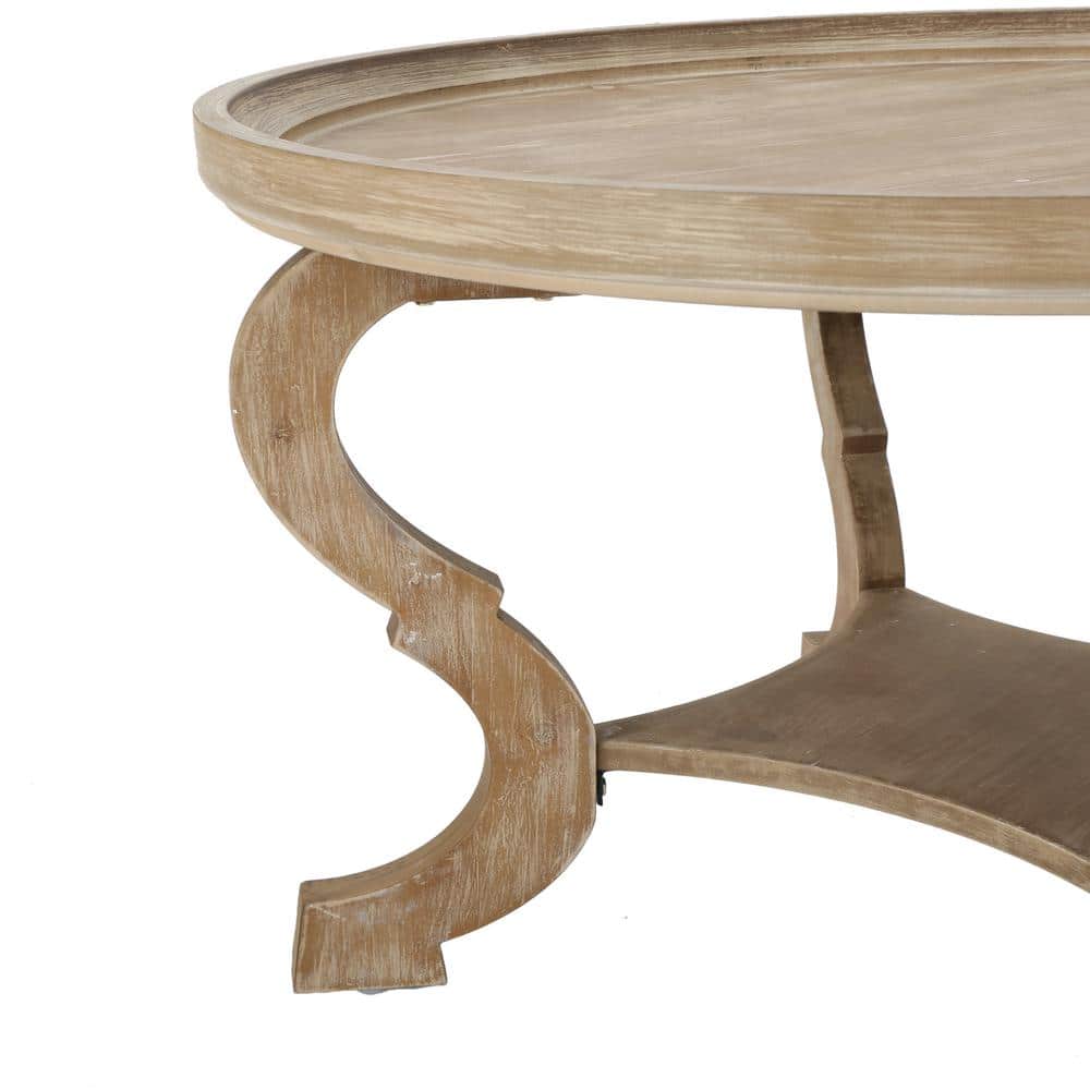 Shelton Nature-Inspired Round Faux Wood Coffee Table
