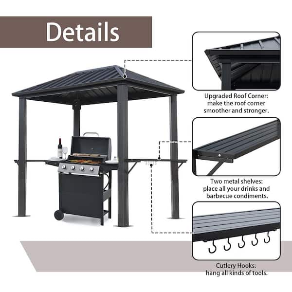 yorkoanagoページ Endark 5 ft. x 8 ft. Grey BBQ Grill Gazebo with Metal