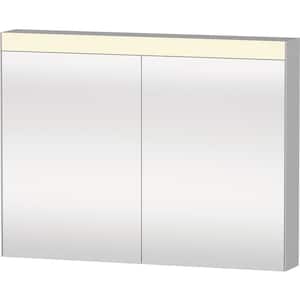 Light and Mirror 39.75 in. W x 29.875 in. H White Surface Mount Medicine Cabinet