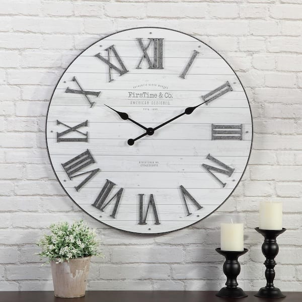 FirsTime & Co. 27 in. Emmett Shiplap Clock