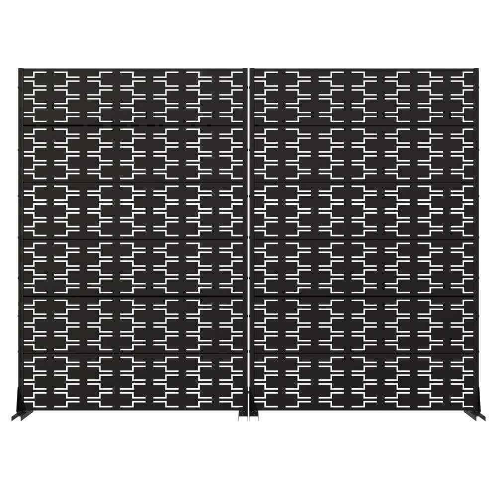 72 in. H x 47 in. W Outdoor Black Galvanized Steel Decorative Garden Fence Privacy Screen (2-Pack) price history on PriceWatchPro