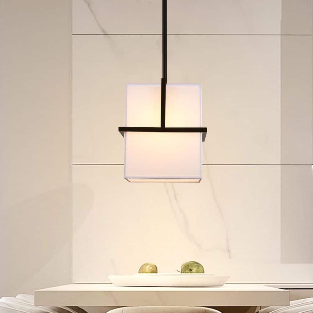 1-Light Black Modern Height Adjustable Chandelier with Fabric Shaded, Pendant Light for Kitchen Island price history on PriceWatchPro