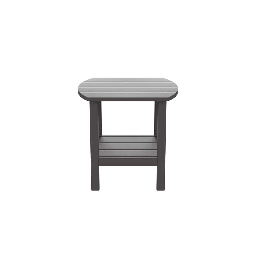 cenadinz Gray Plastic Outdoor Side Table HW120941880 The Home Depot