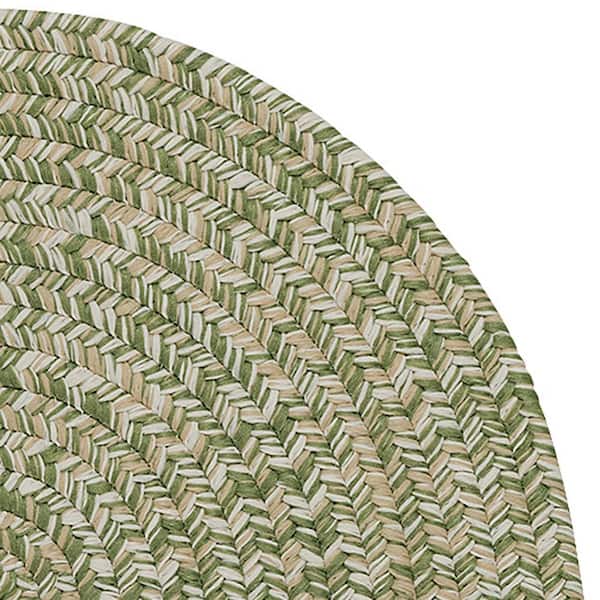 Carrington Tweed Green 6 ft. x 8 ft. Oval Indoor/Outdoor Area Rug