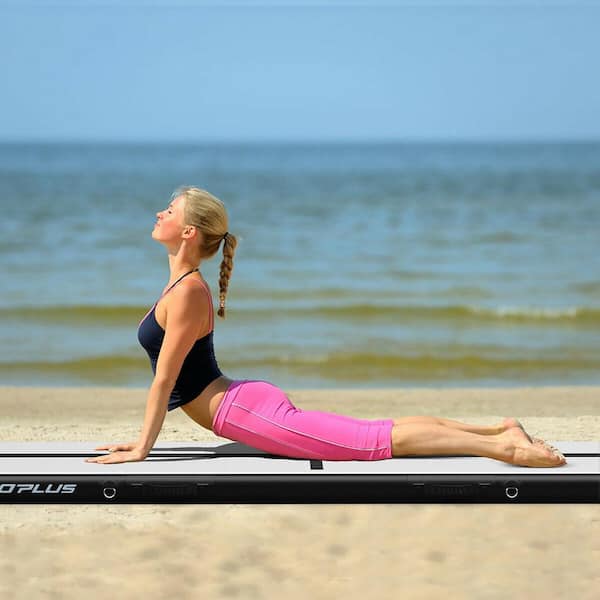 36 in. W x 156 in. L x 4 in. T Black PVC Inflatable Gym Flooring Mat 39 sq. ft.