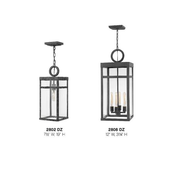 HINKLEY Porter 1-Light Aged Zinc Outdoor Hanging Lantern 2802DZ HINKLEY Porter 1-Light Aged Zinc Outdoor Hanging Lantern 2802DZ