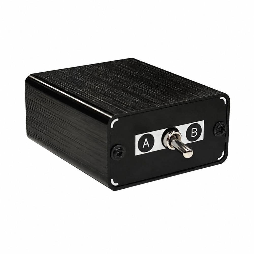 Two Port 3.5 mm Stereo Audio Selector Switch Box Manual Speaker Selector with Headphone Output