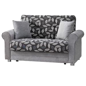 Santiago Collection Convertible 61 in. Beige Chenille 2-Seater Loveseat with Storage