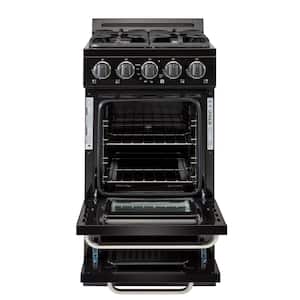 20 in 2.4 cu. ft. Propane Gas Off-Grid Range with Battery Ignition Sealed Burners in Black