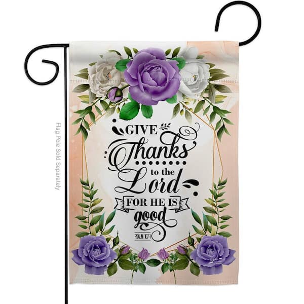 13 in. x 18.5 in. Thanks To the Lord Bible Verses Garden Flag Double-Sided Religious Decorative Vertical Flags