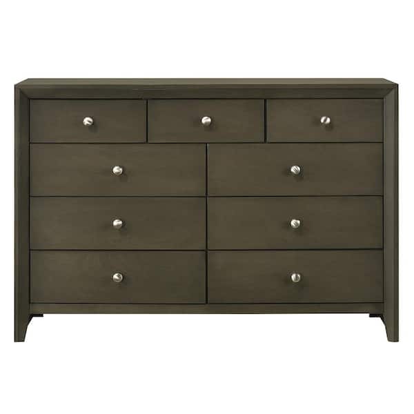 Acme Furniture Ilana 9-Drawer Gray Dresser (38 in. H x 16 in. W x 55 in. D)