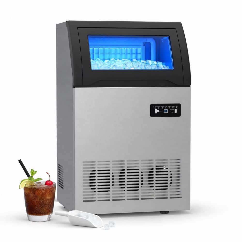 18.89 in. 200 lb. Nugget Freestanding Commercial Ice Maker in Silver with 35 lb. Storage, Self-Cleaning price history on PriceWatchPro