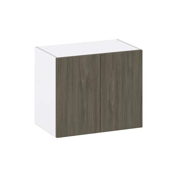 J COLLECTION Medora Textured Slab Walnut Assembled Wall Kitchen Cabinet ...