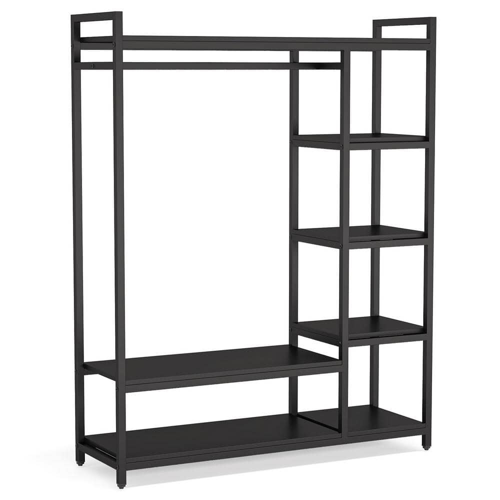 Tribesigns Black Steel Freestanding Clothing Rack, Heavy Duty & Sturdy, 500 lbs Load Capacity, Easy Assembly