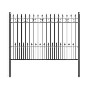 VENICE 5 ft. x 8 ft. Black Steel Fence Panel